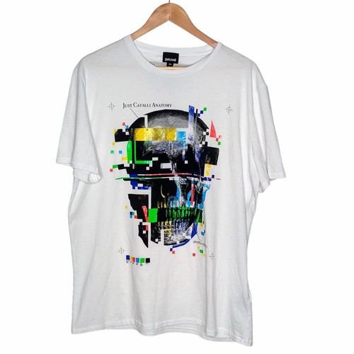 JUST CAVALLI Anatomy T-Shirt Sz XXL White Skull Graphic Short Sleeve Tee Men NWT - Bild 2 von 13
