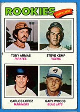 1977 Topps Rookie Outfielders - Tony Armas/Steve Kemp/ Lopez/Gary Woods RC #492