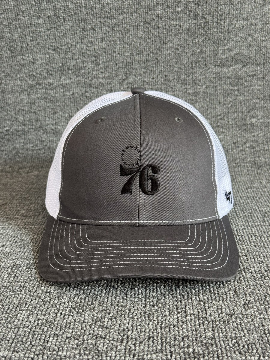 '47 Brand Philadelphia 76ers Trucker Snapback Gray White Curved Brim Hat