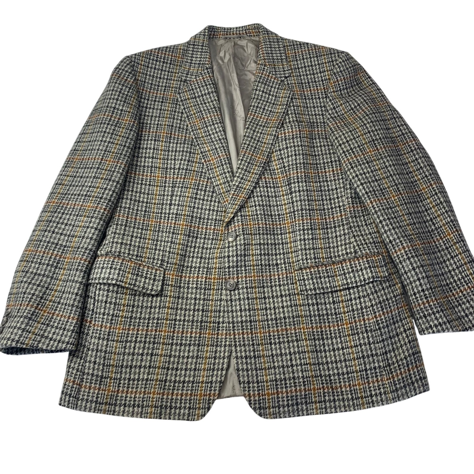Scabal Blazer Single-Breasted Check Pattern Plaid… - image 1