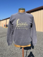 VTG Embroidered Screen Stars London England Crewneck Sweatshirt Gray Sz Med 90s