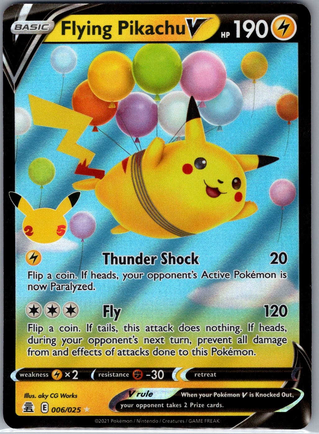 Flying Pikachu V 006/025 Celebrations - Pokemon Card - NM