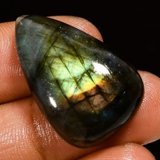 Natural Labradorite Pear Shape Cabochon Loose Gemstone 32 Ct. 28X18X8 mm A-18638
