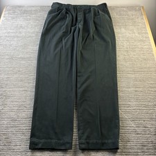 Polo Ralph Lauren Pants Mens 38x34 Black Twill Pleated Vintage Andrew