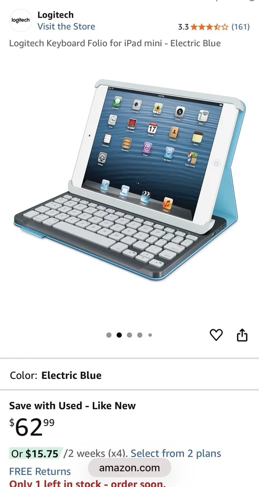 Logitech Keyboard Folio Case For Ipad Mini - Image 3 of 4