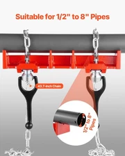 New Pipe Welding Vise, 1/2" to 8" Pipe Welding Clamp with Dual Chains & Crank