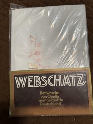Webschatz German Bed White/Pink Duvet Cover 78 x56  Center Diamond Open NEW Read