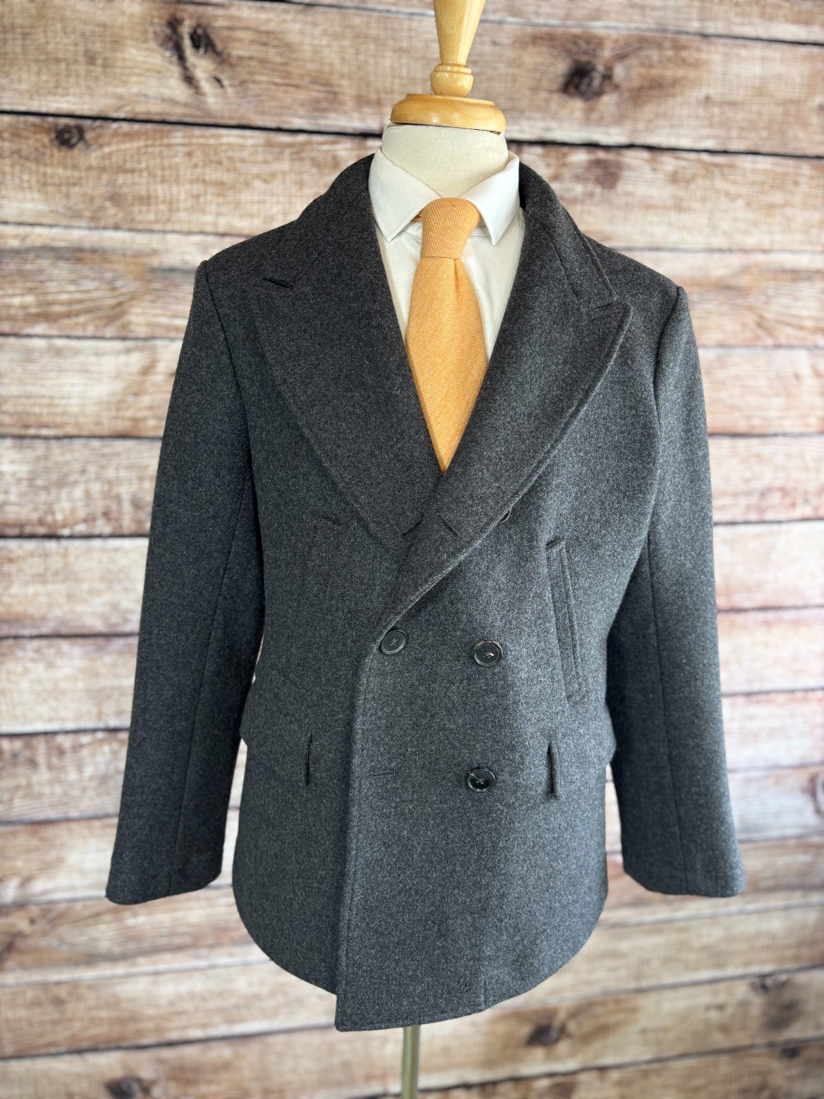 Billy Reid Wool Bond Peacoat Size L