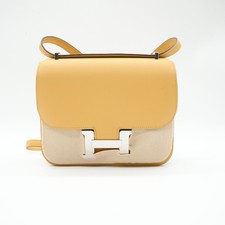 Authentic Hermes Constance III Mini Miroir Veau Swift 1A Paille Stamp K 2025