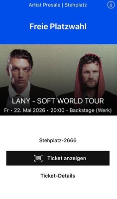 LANY Konzertticket München 22.05.2026
