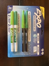 Expo Mixed Marker Set 4 Count Green Wet Erase Dry Erase Fine Tip
