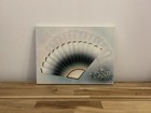 Vintage 90s Impasto Multi Media Fan Painting Signed Pastel Asian Inspired 16x12 — photo 6