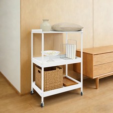 3 Tier Rolling Cart Multifunctional Utility Cart Rectangular Tool Trolley
