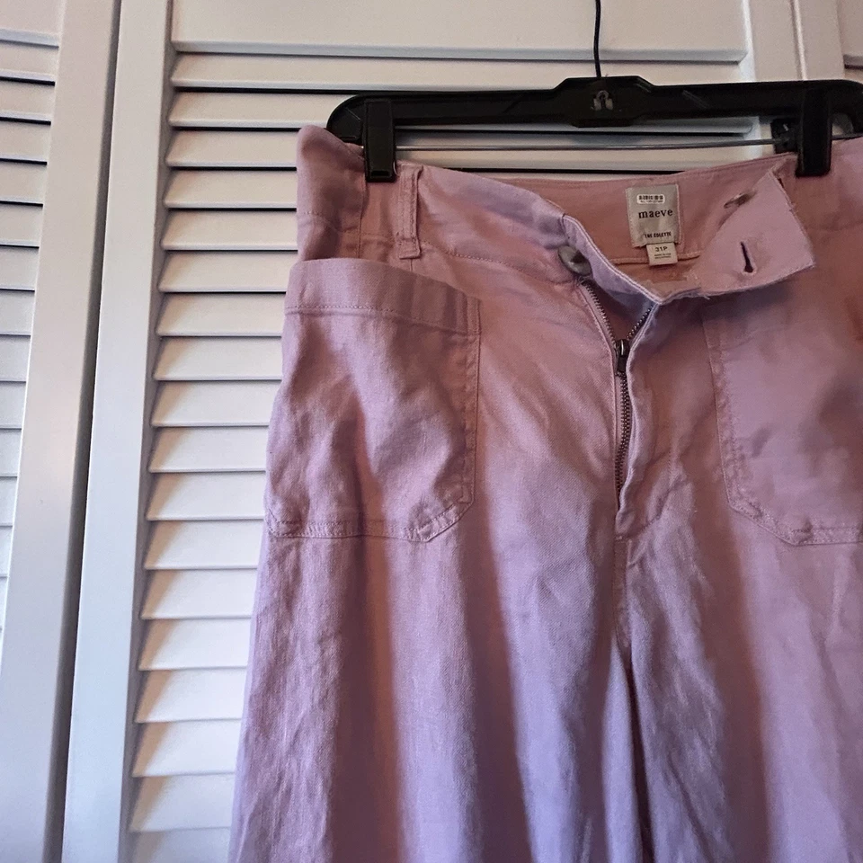 Maeve The Colette Anthropologie Corte Ancho Mujer 31P Rosa Lino Elastizado Relajado Foto 4 de 4