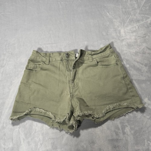Primark Denim Co Olive Green Frayed Denim Shorts Women’s US 6 EU 38
