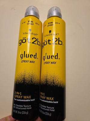 2 X Got2b Glued Spray Wax with 2-in-1 Dual Spray Nozzle, 8 Oz