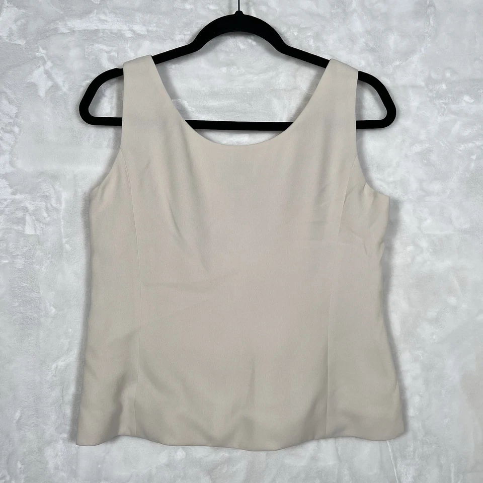 Blusa sin mangas Le Suit Separates para mujer talla 6 marfil forrada cremallera lateral carrera Foto 2 de 4