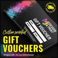 Custom Printed Business Gift Vouchers Card Printing | 400GSM | Your Artwork