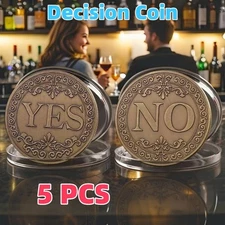 5 PCS Yes No Decision Maker Coin Souvenir Coins The Decision Coin Metal