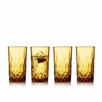Lyngby Glas Highballglas Sorrento 4Er Set, LongdrinkgläSer, Glas, Amber, 380 Ml