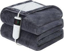 Full Size 72''x84'' Soft Flannel Sherpa Electric Electric Heated Blanket Throw