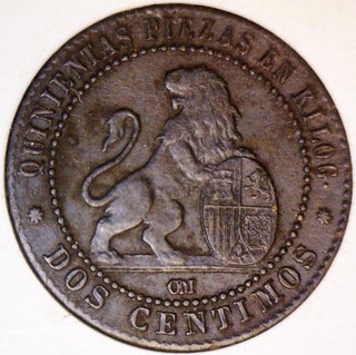 1870 PIRATE Era Spanish Colonial Treasure Lion & Shield Coin 1c START AUCTION