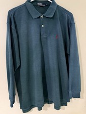 Vintage Ralph Lauren Polo Shirt Made In USA Green Long Sleeve Large 100 Cotton