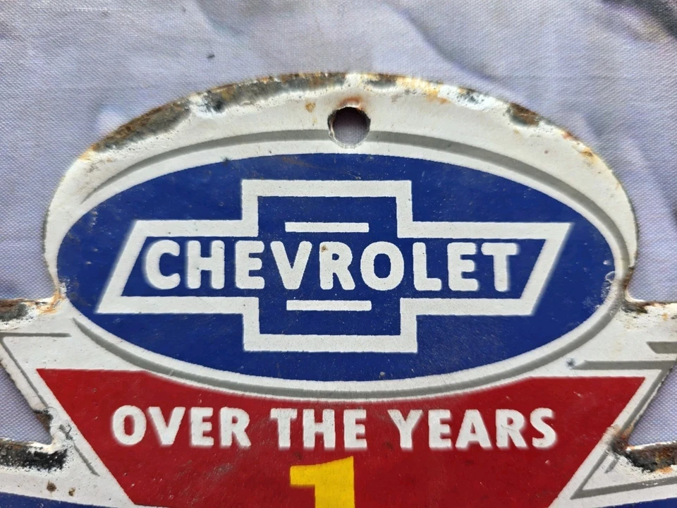 VINTAGE CHEVROLET AMERICA'S 1ST CHOICE PORCELAIN Sign 6"×5" - Image 2 of 4