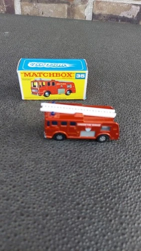 Matchbox Lesney Superfast SF35 Merryweather Fire Truck- Metallic Red In Box