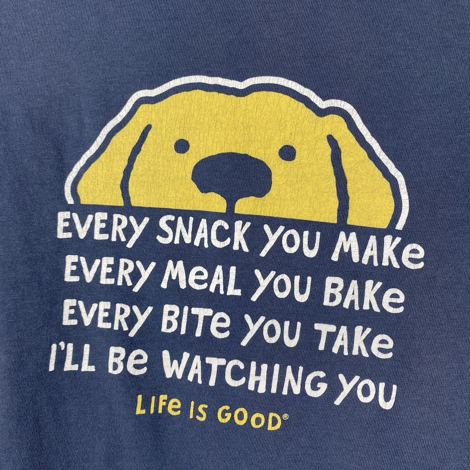 Camiseta Life Is Good Kids Talla Mediana Perro I'll Be Watching You Crusher Azul Foto 3 de 4