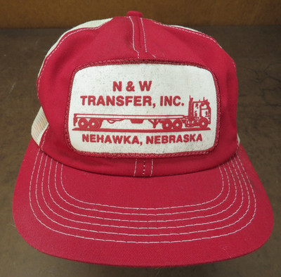 VTG N&W Transfer INC Nehawka Nebraska Red K-Products snapback hat trucker cap
