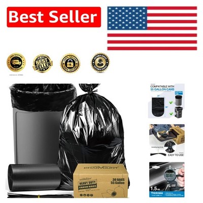 Multi-Purpose 55 Gallon Heavy Duty Garbage Bags - 30 Pack for Versatile Use