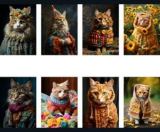 Cats In Crochet Tags Junk Journals Scrapbook USA Seller