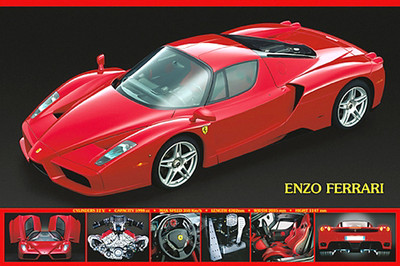 Ferrari ENZO (2002) Autophile Profile Cool Sports Car 24x36 Wall