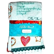 Pioneer Woman Gingerbread Kitchen Towels Cookie Recipe Lace Trim 2pc Gift NEW