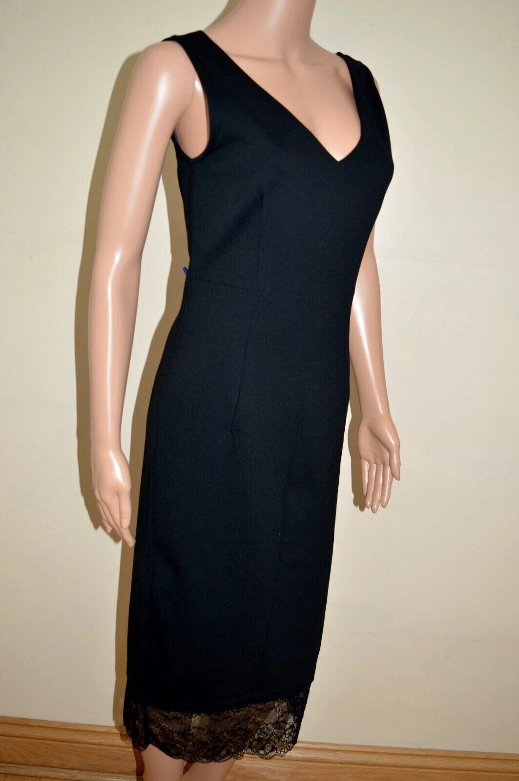 UNDERCOVER New M&S Collection Secret Slimming Black Lace Tuelle Hem Dress Sz UK 10 & 16