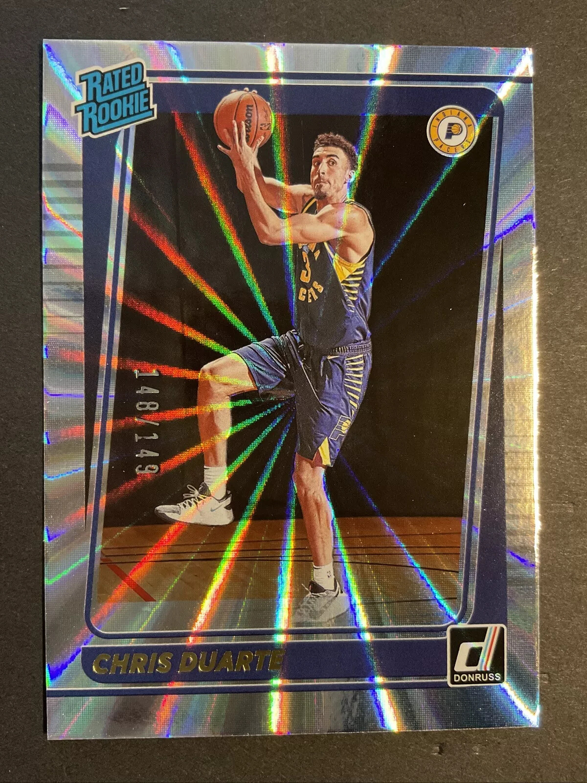 2021-22 Panini Donruss CHRIS DUARTE Rated Rookie Holo Laser /149 Pacers #223