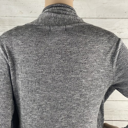 Karen Brooks Sweater Small Gray Black Faux Cardigan Thin Knit Layered Style - Picture 10 of 12