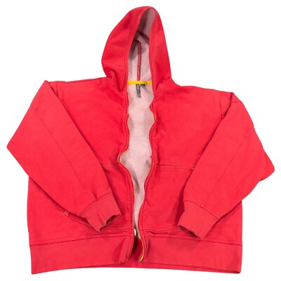 Vintage Y2K Levis SilverTab Sweatshirt Jacket Large Red Graphic Hooded 