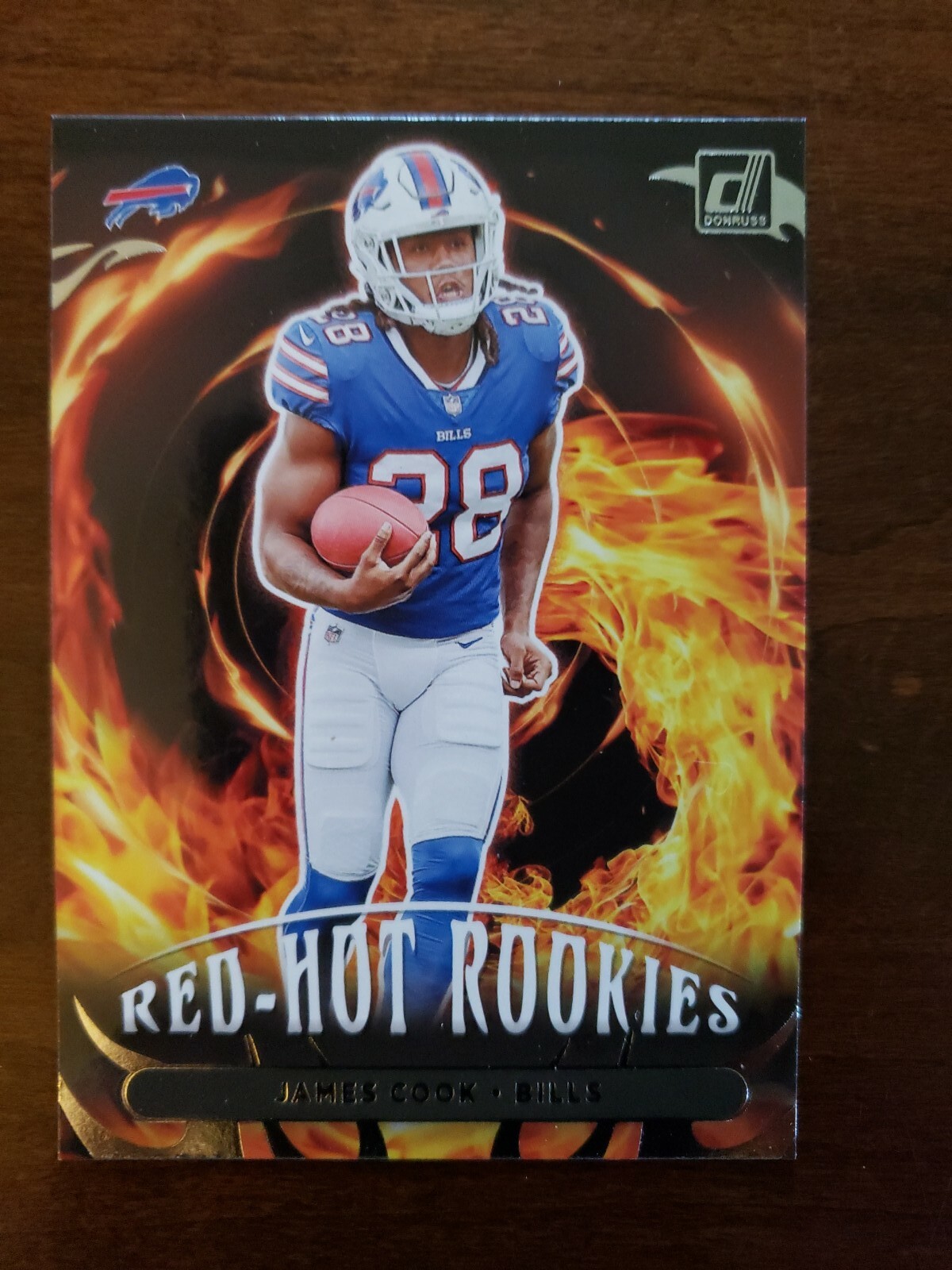2022 Panini Donruss James Cook Red Hot Rookies Insert #RHR-6 Buffalo Bills RC
