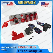 Racing Car 12V Ignition Switch Panel LED Toggle Switch Engine Start Push Button