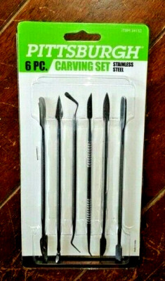 6pc Carving Set: Spatula/Hook/Pick/Spade/Scoop/Combo -Stainless Steel- #34152