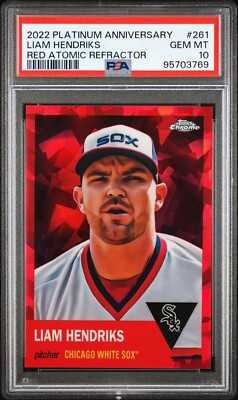 Liam Hendriks - 2022 Platinum Anniversary Red Atomic Refractor PSA
