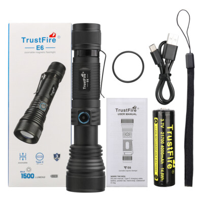 Trustfire 550M Zoomable 1500LM Type-C Rechargeable Magnetic led Flashlight