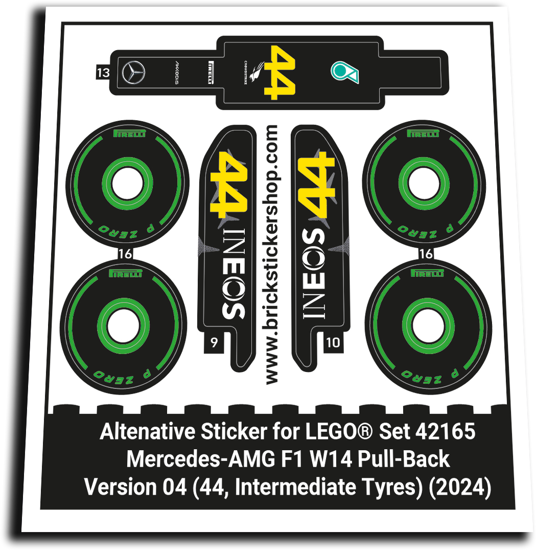 Alternative Sticker for Set 42165 - Mercedes-AMG F1 W14 - V04 (44