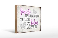 Holzschild Spruch 40X30 Cm GenießE Kleine Dinge Das Leben Deko Schild