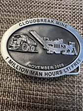 Vintage Cloudbreak Mine Nov 2009 Australian Made Belt Buckle 