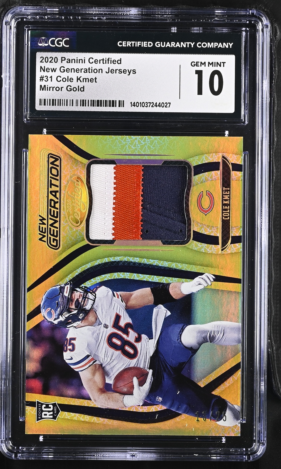 Cole Kmet Panini Certified New Generation Jerseys #31 Mirror Gold