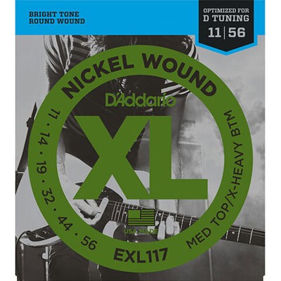 Saiten E-Gitarre D'Addario EXL117 Nickel Wound .011-056 Gitarrensaiten E- Gitarr