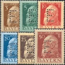 Bayern Dienst Nr. 6-11 postfrisch ** Luitpold mit eingelochtem E